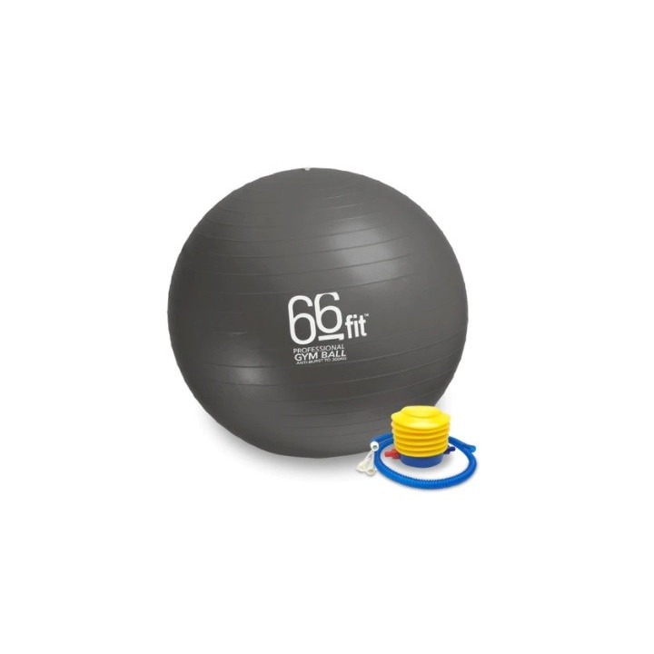 Ballon de gym 65cm - noir - avec pompe