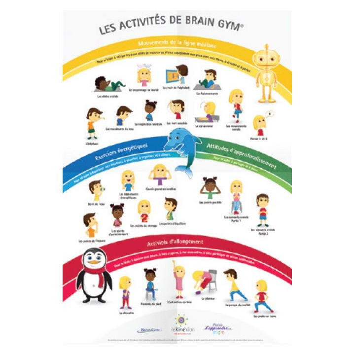 Poster 26 mouvements Brain Gym Dessin