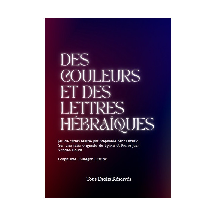 Jeu de cartes Lettres Hébraïques en couleur