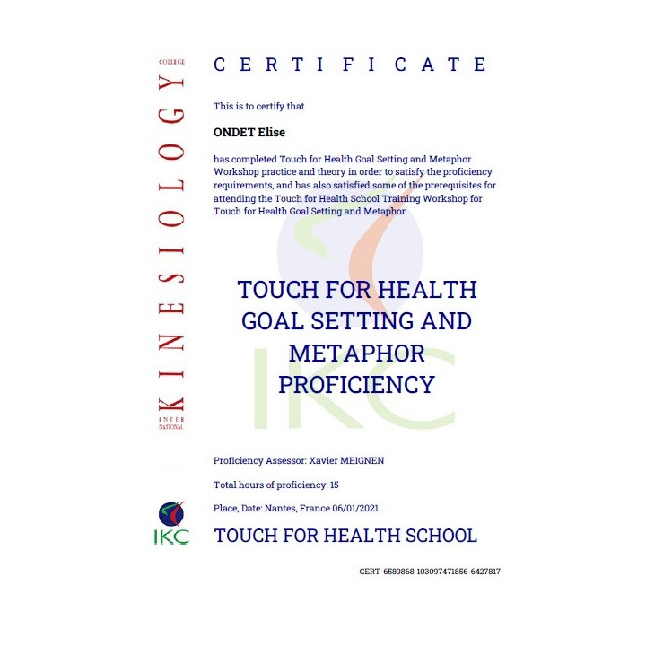 Certificat IKC TFH Métaphores Proficiency