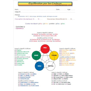 Fiche A4 - Equilibration par les couleurs des 5 éléments