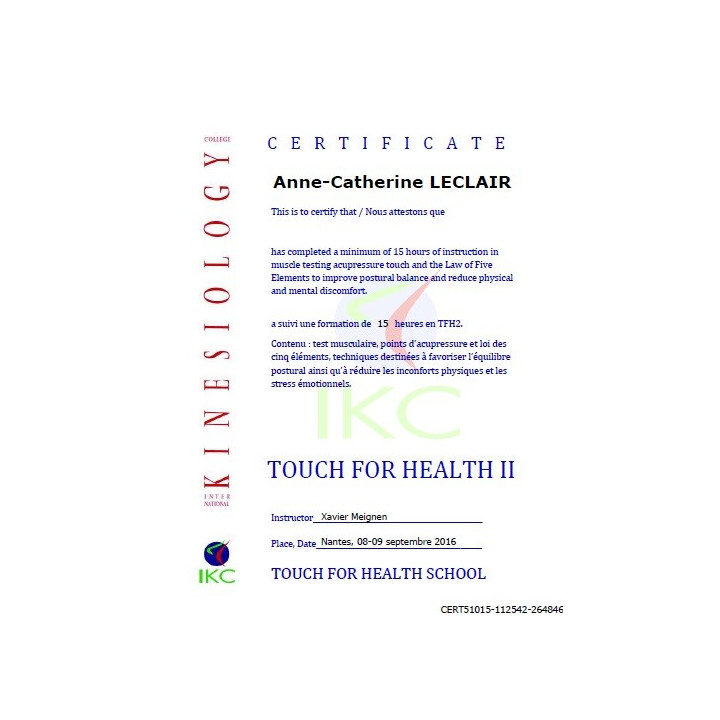 Code Certificat IKC TFH 2