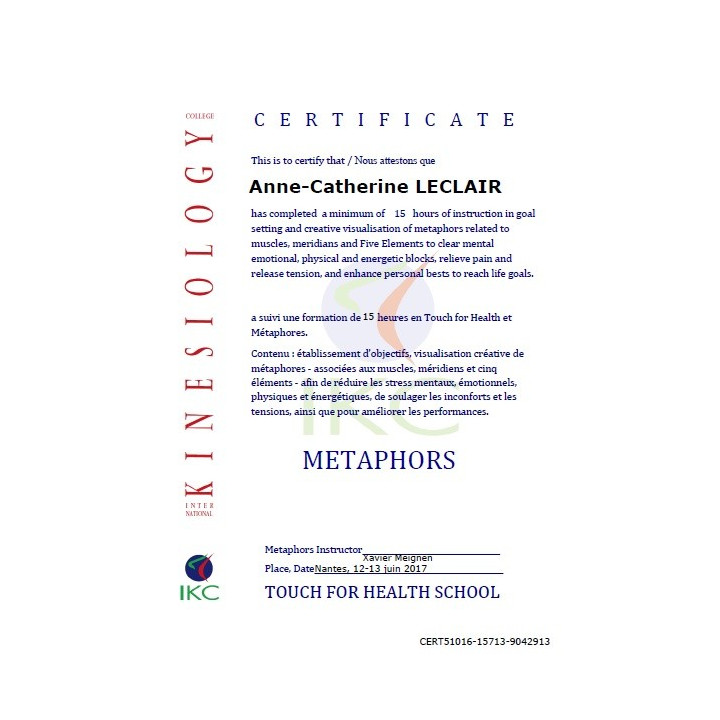 Code Certificat IKC TFH & Métaphores