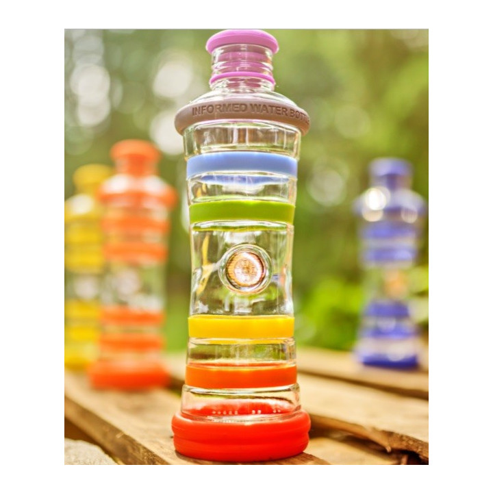 Bouteille d'eau informée i9 (couleur des 7 chakras)