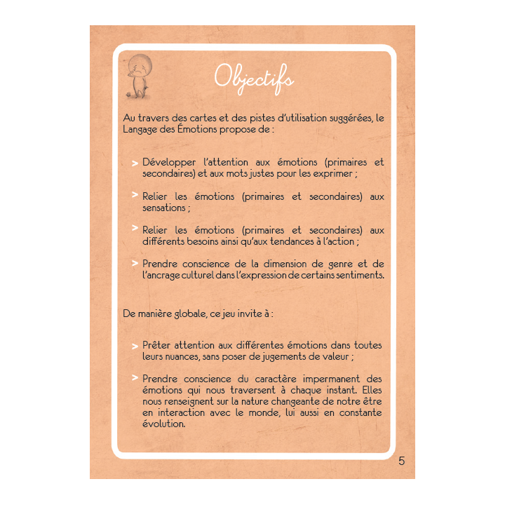 Jeu de cartes - Le langage des émotions
