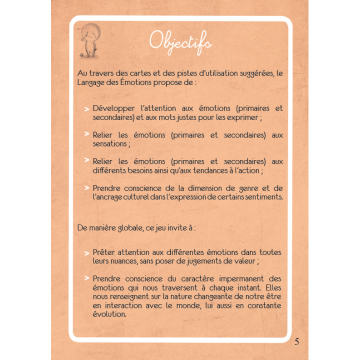 Jeu de cartes - Le langage des émotions