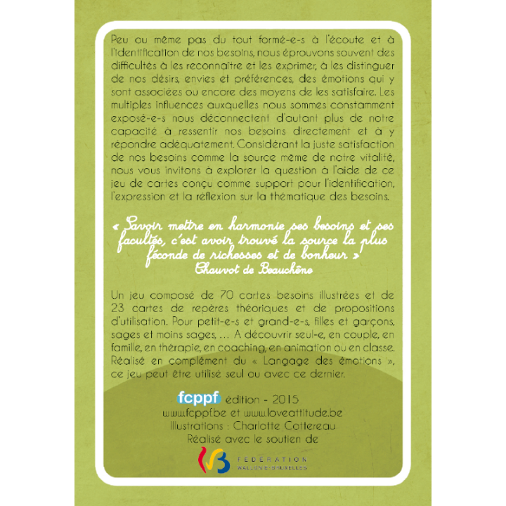 Jeu de cartes - L'expression des besoins