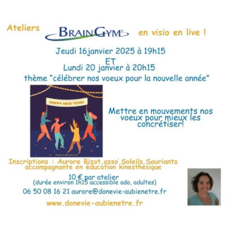 Formation en ligne Ateliers Brain Gym par Aurore Bizot