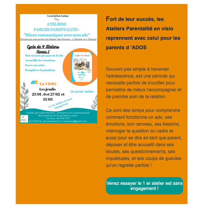 Ateliers Parler Parentalité Ado