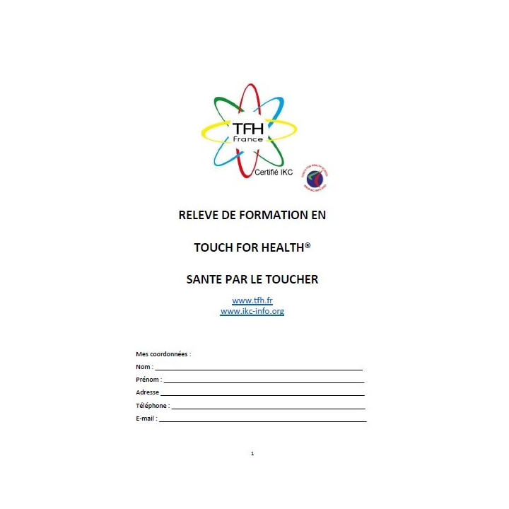 Relevé de formation en TFH