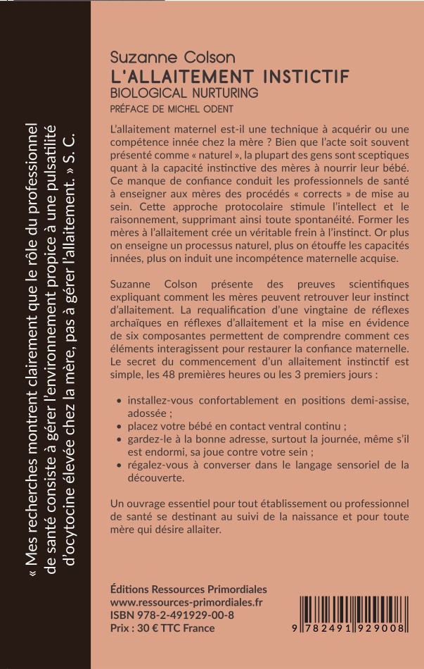Livre - L'allaitement instinctif - Suzanne Colson