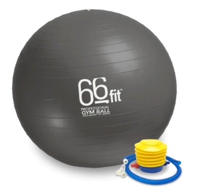 Ballon de gym 65cm - noir - avec pompe