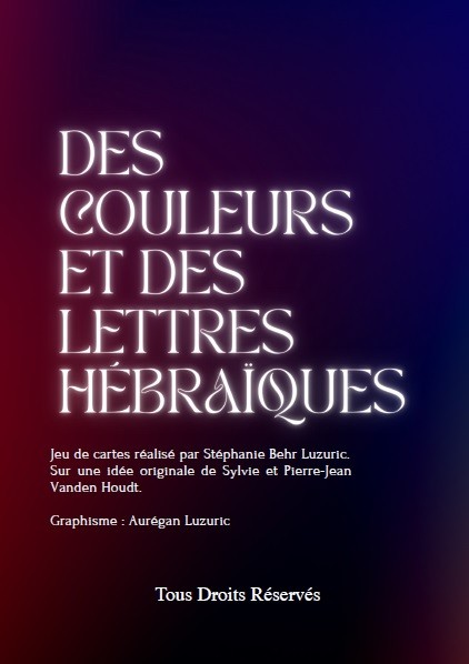 Jeu de cartes Lettres Hébraïques en couleur