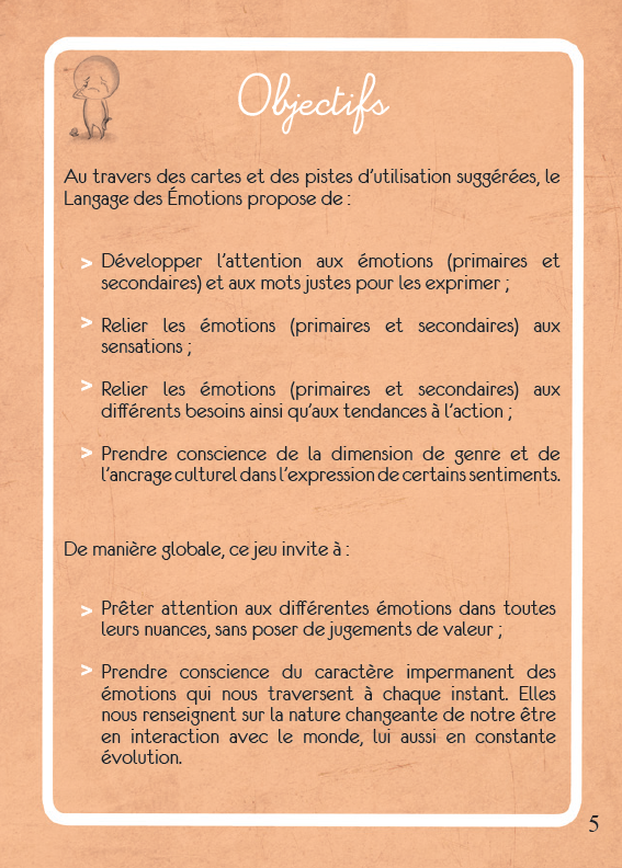 Jeu de cartes - Le langage des émotions