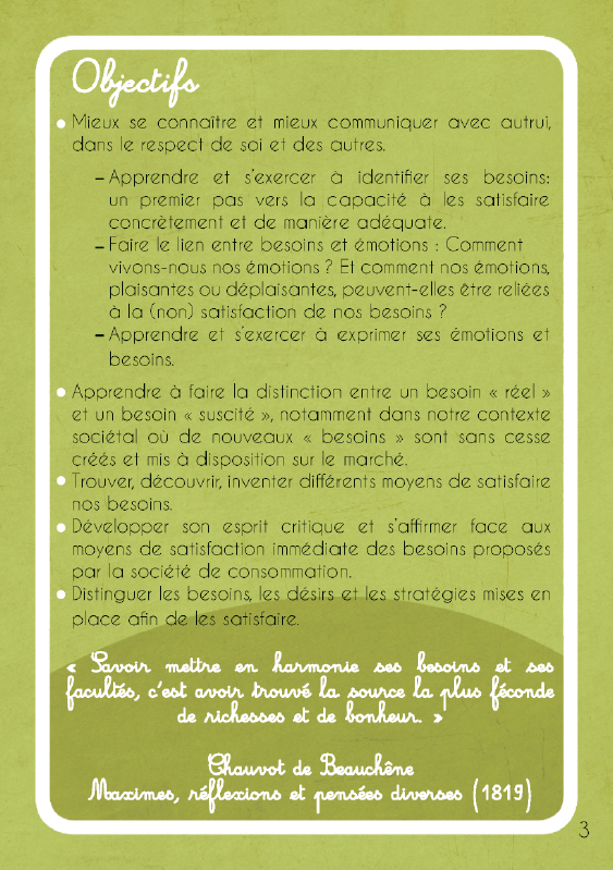 Jeu de cartes - L'expression des besoins