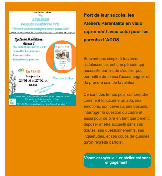 Ateliers Parler Parentalité Ado