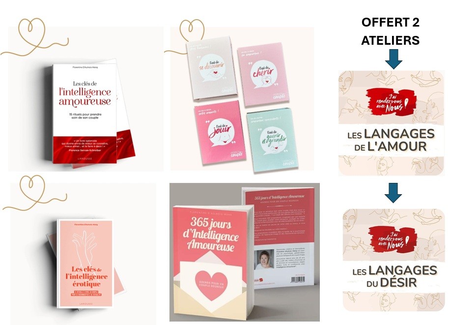Pack l'intelligence amoureuse : 2 livres + 4 jeux de cartes couple