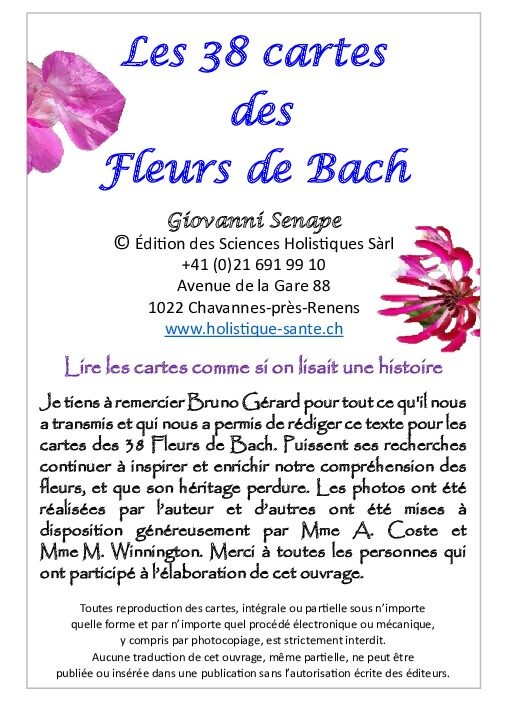 Cartes des Fleurs de Bach