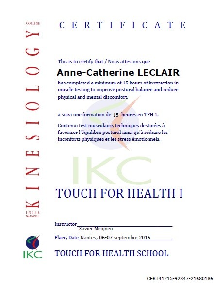 Code Certificat IKC TFH 1
