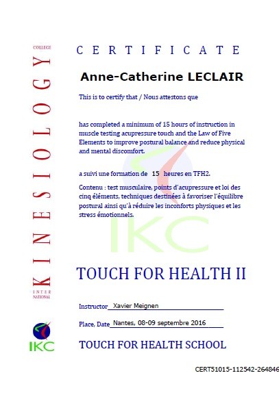 Code Certificat IKC TFH 2