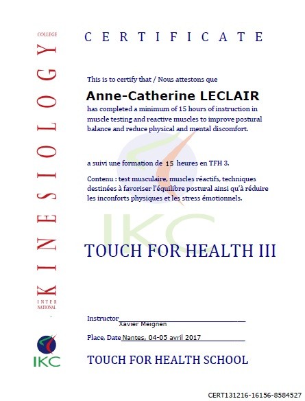Code Certificat IKC TFH 3