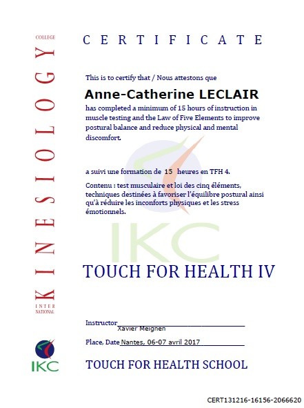Code Certificat IKC TFH 4