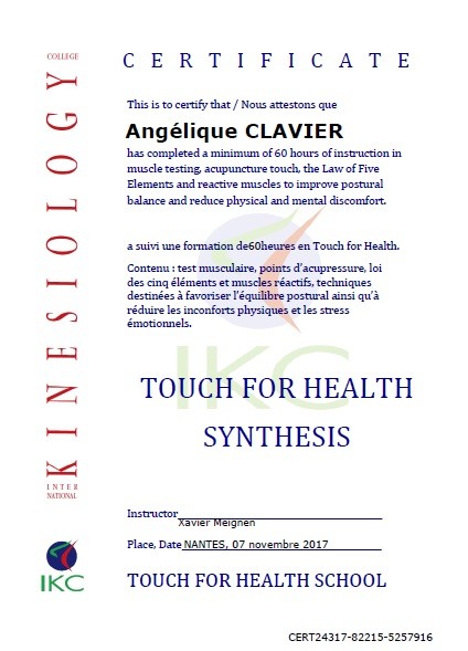 Code Certificat IKC TFH Synthesis (TFH 1 à 4)