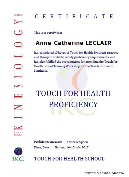 Code Certificat IKC TFH Proficiency (réussite examen)